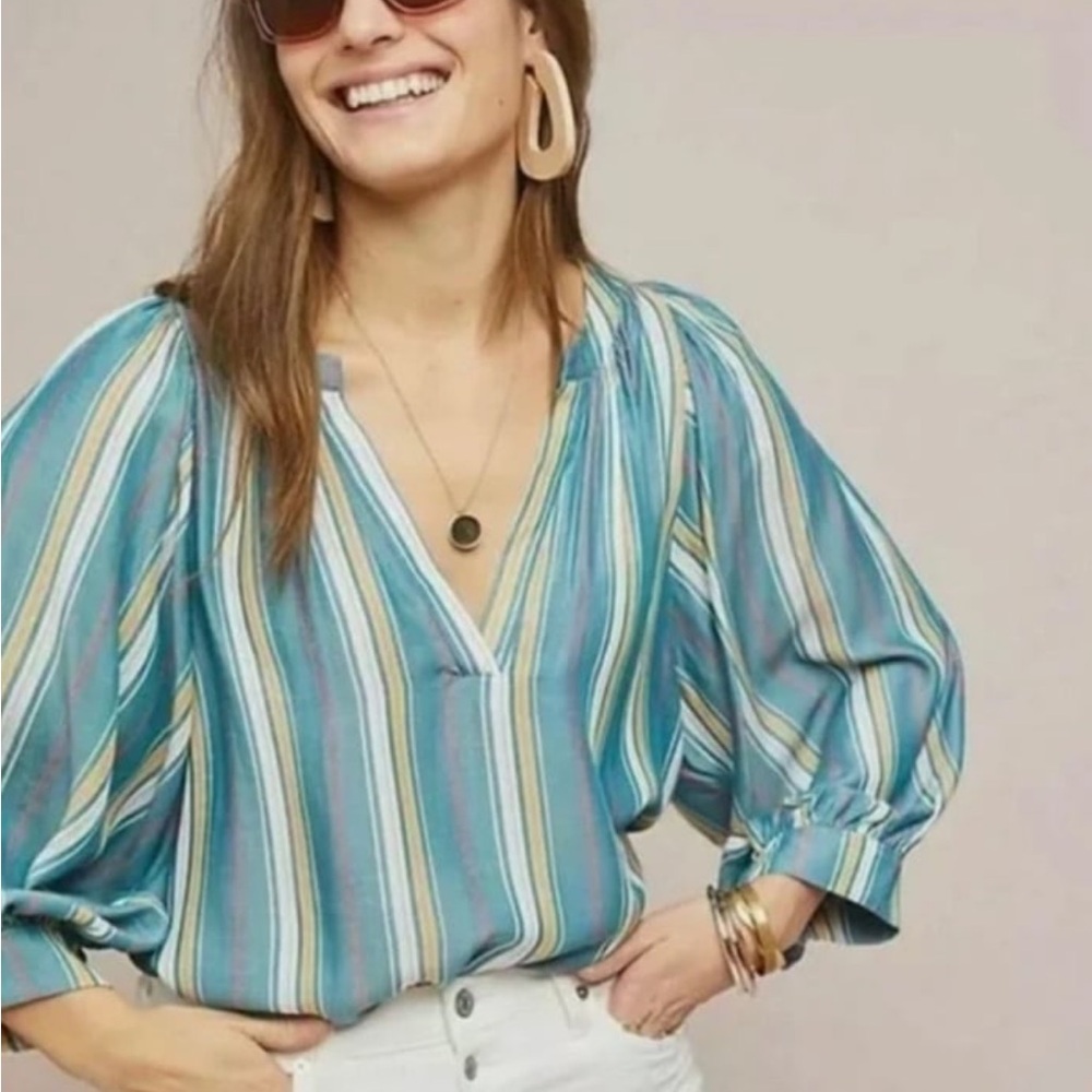 Striped Blue Women's Top